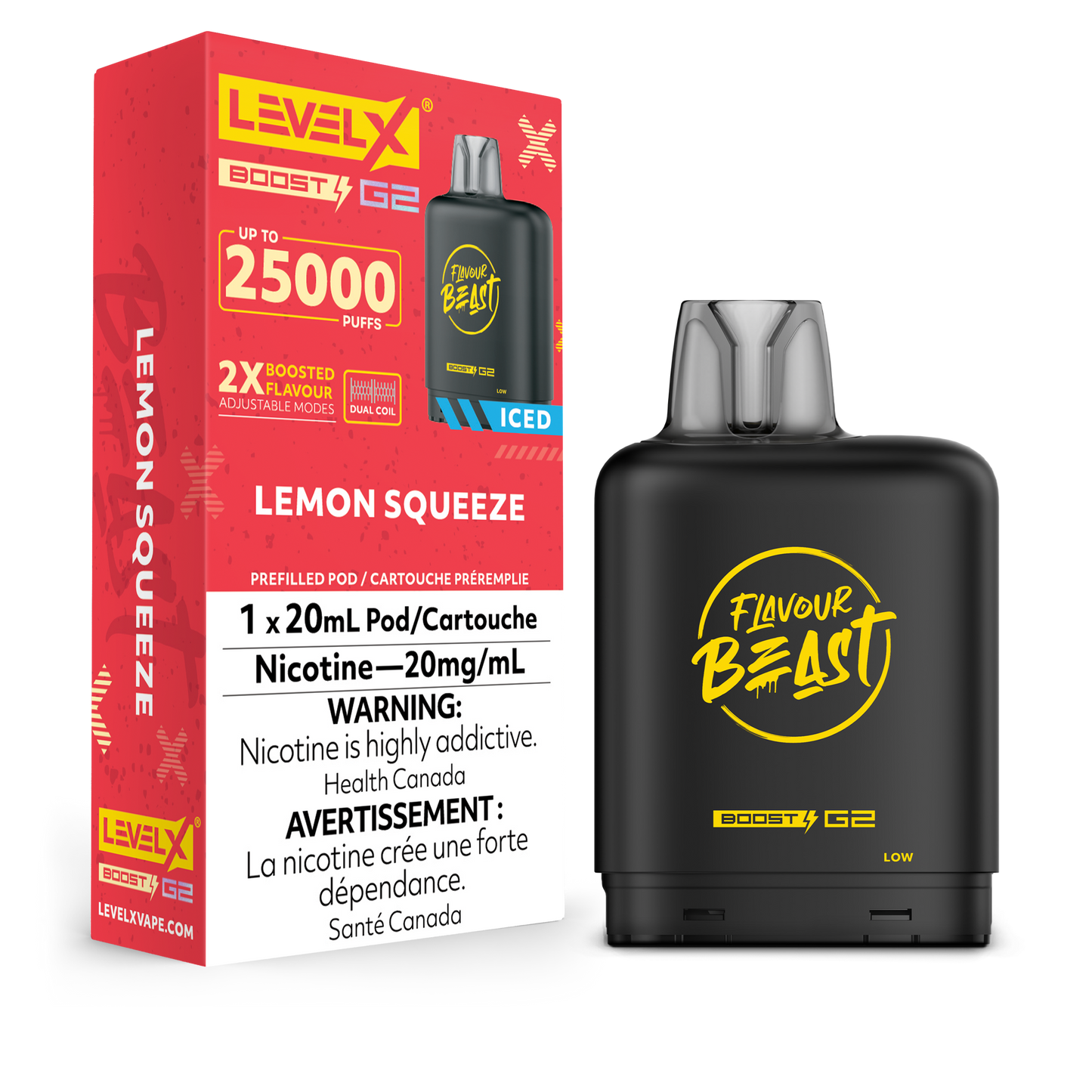 Level X Boost 25K Pods - Lemon Squeeze