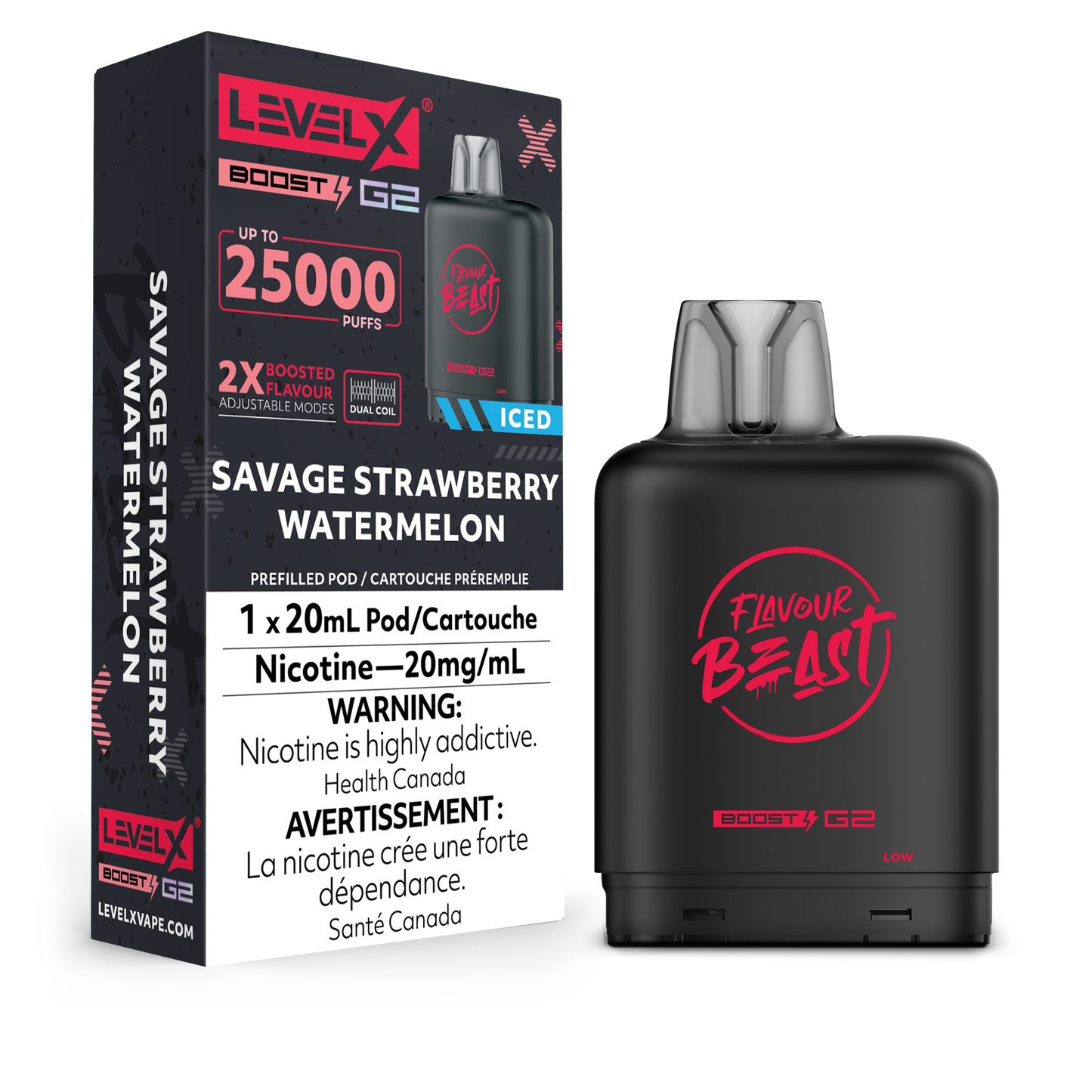 Level X Boost 25K Pods - Savage Strawberry Watermelon