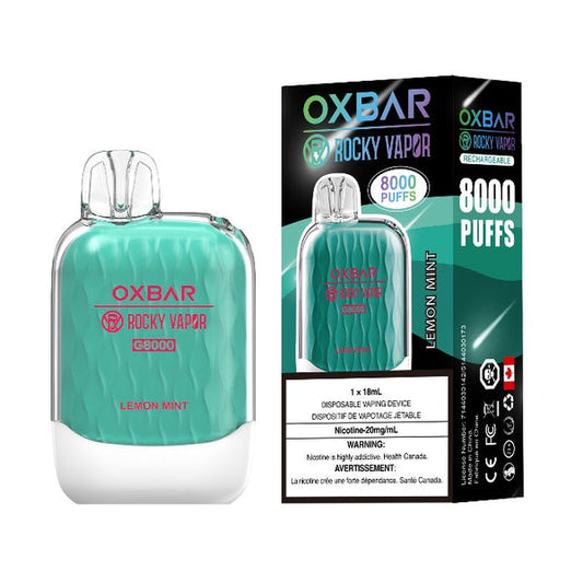 Ox Bar G8000 Lemon Mint Disposable Vape - Online Vape Shop Canada - Quebec and BC Shipping Available