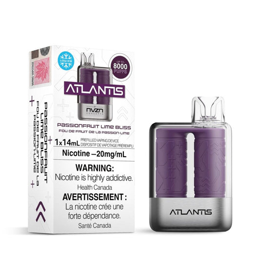 NVZN Atlantis 8000 Passionfruit Lime Bliss Disposable Vape - Online Vape Shop Canada - Quebec and BC Shipping Available