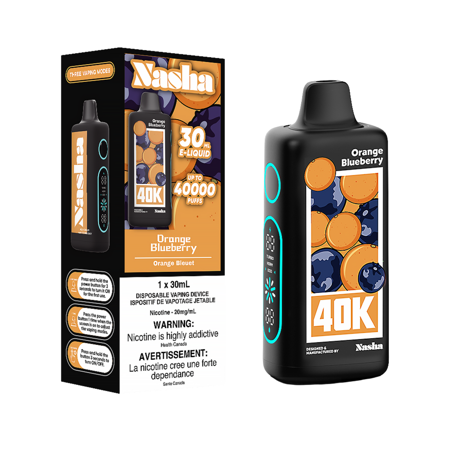 Nasha 40K Disposable Vape - Orange Blueberry Infinite Vapes Canada Nasha 40K Disposable Vape - Orange Blueberry Infinite Vapes Canada