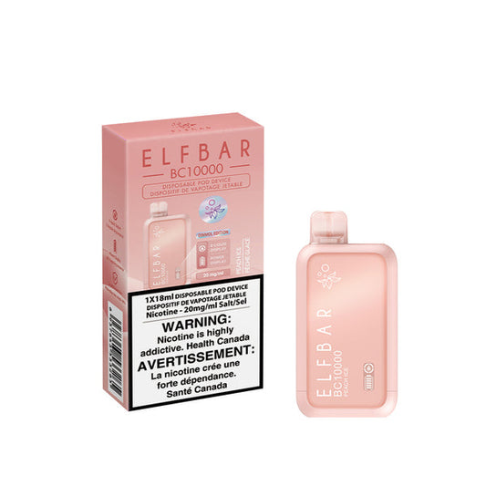Elf Bar BC10000 Peach Ice Disposable Vape - - Online Vape Shop Canada - Quebec and BC Shipping Available