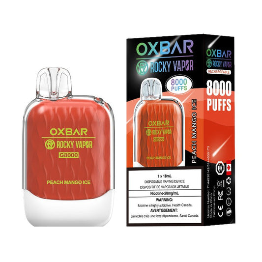 Ox Bar G8000 Peach Mango Ice Disposable Vape - Online Vape Shop Canada - Quebec and BC Shipping Available