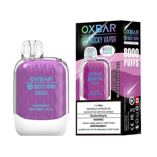 Ox Bar G8000 Raspberry Watermelon Ice Disposable Vape - Online Vape Shop Canada - Quebec and BC Shipping Available