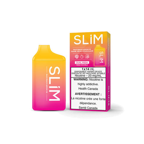 SLiM 7500 Razz Peach Lemon Ice Disposable Vape - Online Vape Shop Canada - Quebec and BC Shipping Available