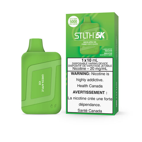 STLTH 5K Green Apple Ice Disposable Vape 20mg - Online Vape Shop Canada - Quebec and BC Shipping Available