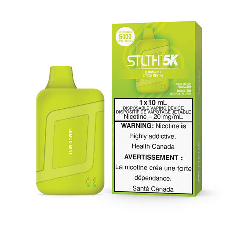 STLTH 5K Lemon Mint Disposable Vape 20mg - Online Vape Shop Canada - Quebec and BC Shipping Available