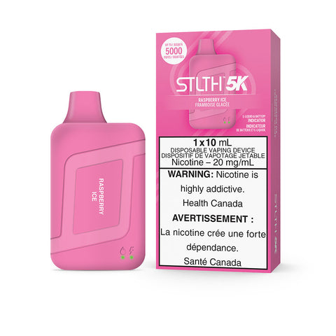 STLTH 5K Raspberry Ice Disposable Vape 20mg - Online Vape Shop Canada - Quebec and BC Shipping Available