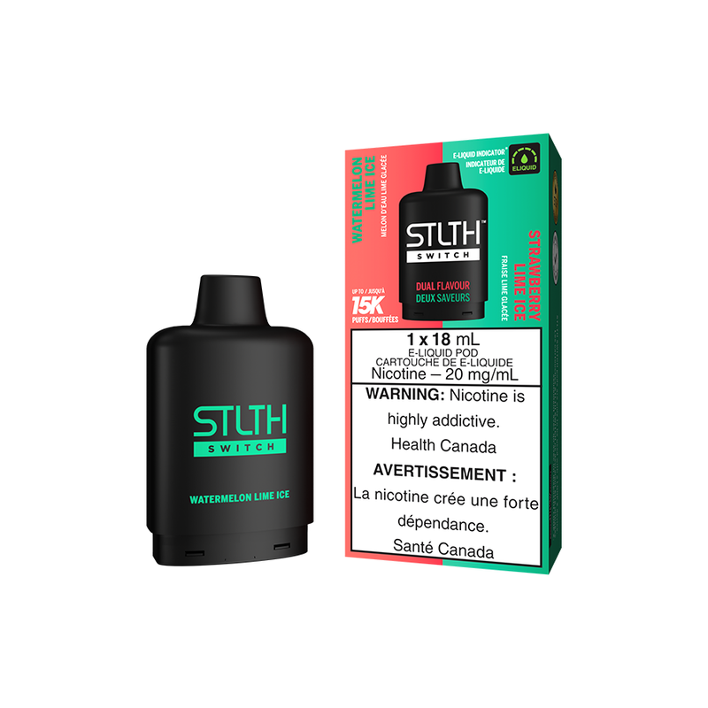 STLTH Switch 15K Pod - Watermelon Lime Ice and Strawberry Lime Ice - Online Vape Shop Canada - Quebec and BC Shipping Available