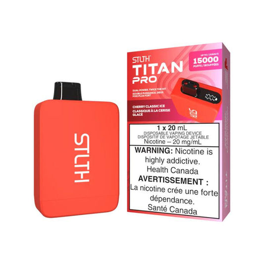 Stlth Titan Pro 15K Disposable Vape - Cherry Classic Ice - Online Vape Shop Canada - Quebec and BC Shipping Available