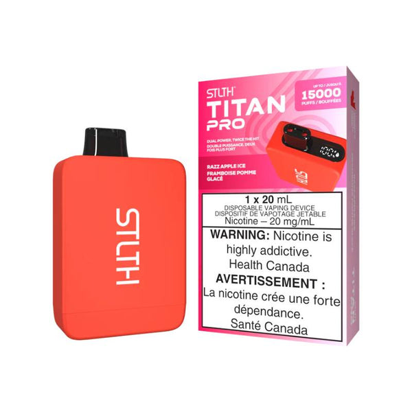 Stlth Titan Pro 15K Disposable Vape - Razz Apple Ice - Online Vape Shop Canada - Quebec and BC Shipping Available