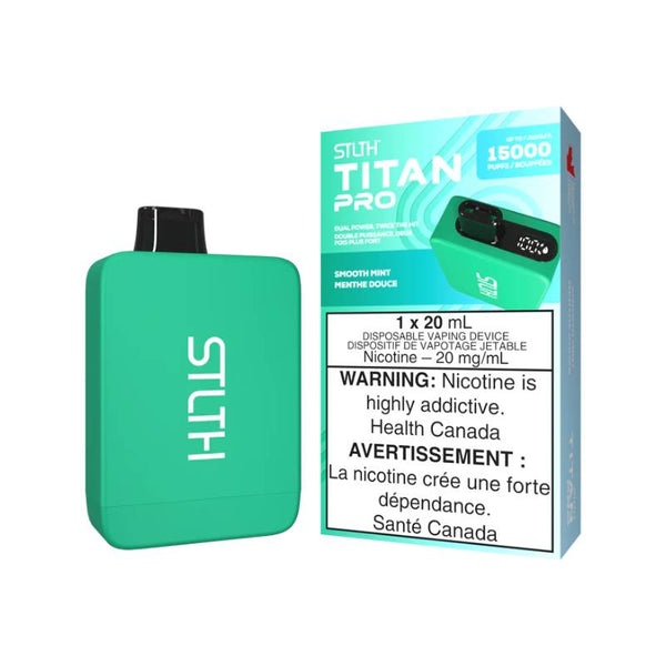 Stlth Titan Pro 15K Disposable Vape - Smooth Mint - Online Vape Shop Canada - Quebec and BC Shipping Available