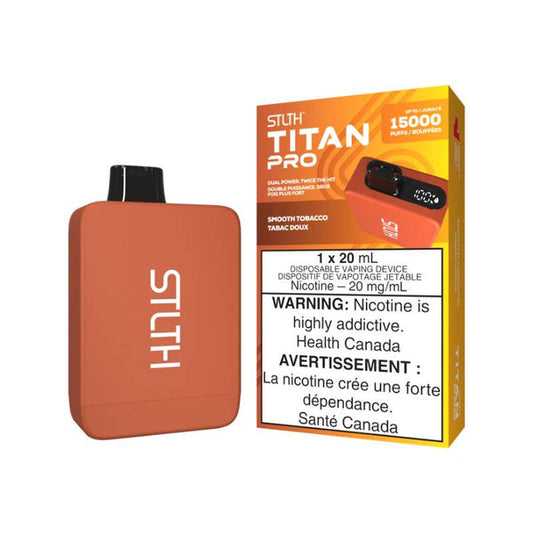 Stlth Titan Pro 15K Disposable Vape - Smooth Tobacco - Online Vape Shop Canada - Quebec and BC Shipping Available