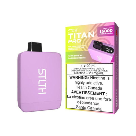 Stlth Titan Pro 15K Disposable Vape - White Grape Ice - Online Vape Shop Canada - Quebec and BC Shipping Available