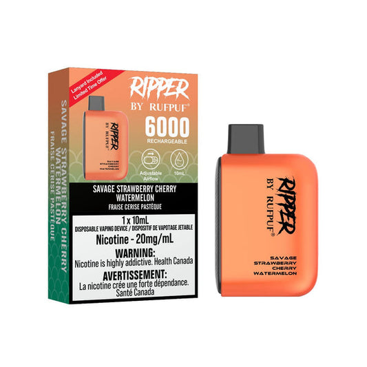 Rufpuf Ripper Savage Strawberry Cherry Watermelon Disposable Vape - Online Vape Shop Canada - Quebec and BC Shipping Available