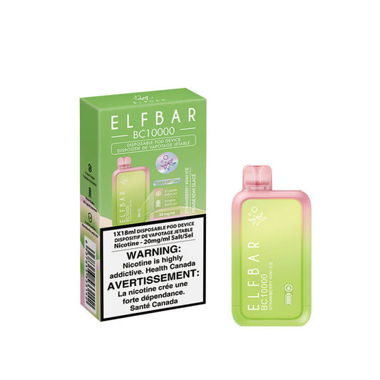 Elf Bar BC10000 Strawberry Kiwi Ice Disposable Vape - - Online Vape Shop Canada - Quebec and BC Shipping Available