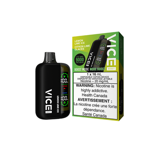 Vice Boost Lemon Lime Ice Disposable Vape - Online Vape Shop Canada - Quebec and BC Shipping Available