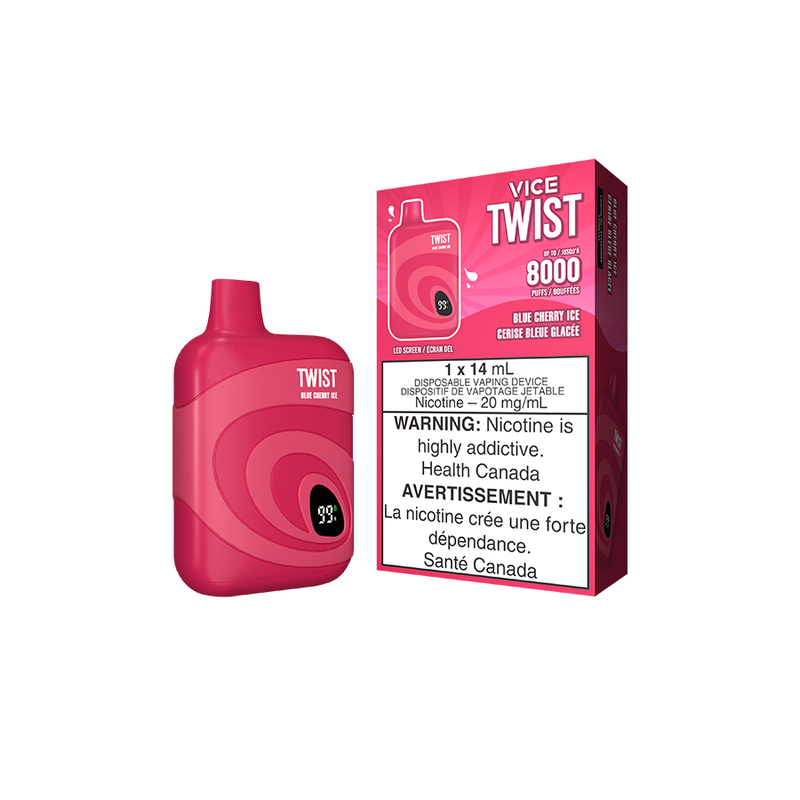 Vice Twist 8000 Blue Cherry Ice Disposable Vape - Online Vape Shop Canada - Quebec and BC Shipping Available