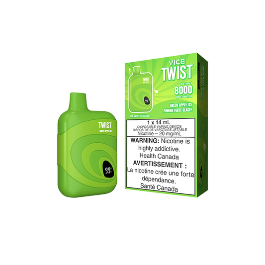 Vice Twist 8000 Green Apple Ice Disposable Vape - Online Vape Shop Canada - Quebec and BC Shipping Available