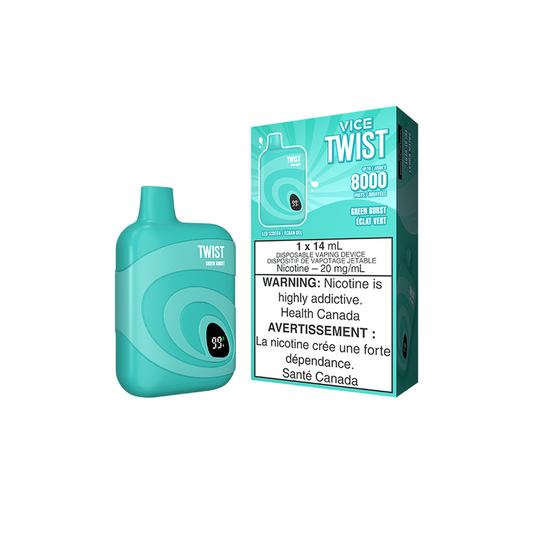 Vice Twist 8000 Green Burst Disposable Vape - Online Vape Shop Canada - Quebec and BC Shipping Available