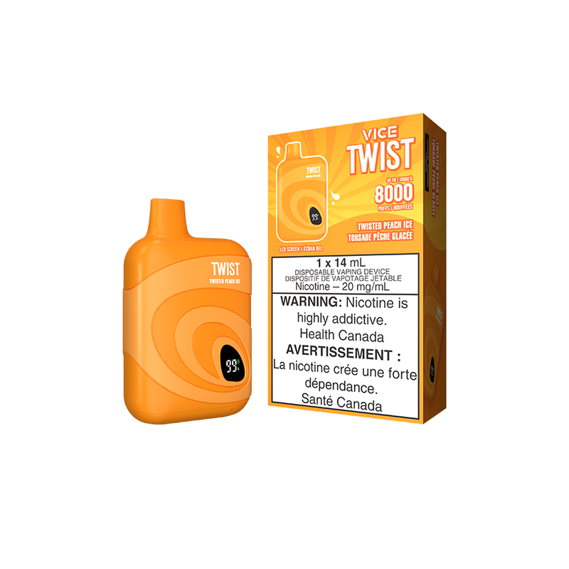 Vice Twist 8000 Twisted Peach Ice Disposable Vape - Online Vape Shop Canada - Quebec and BC Shipping Available