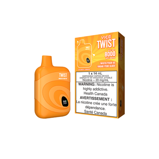 Vice Twist 8000 Twisted Peach Ice Disposable Vape - Online Vape Shop Canada - Quebec and BC Shipping Available