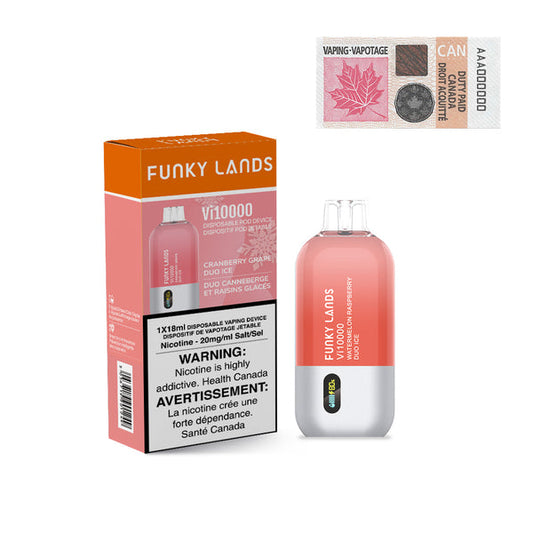 Funky Lands Vi10000 Watermelon Raspberry Duo Ice - Online Vape Shop Canada - Quebec and BC Shipping Available