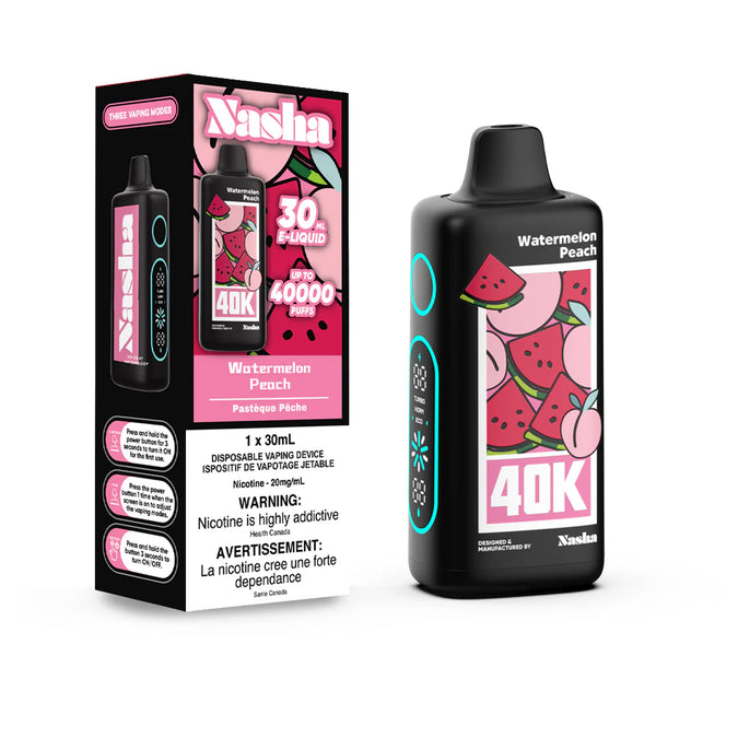Nasha 40K Disposable Vape - Peach Mango Watermelon