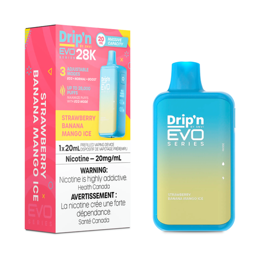 Drip'n EVO 28K Disposable Vape - Strawberry Banana Mango Ice