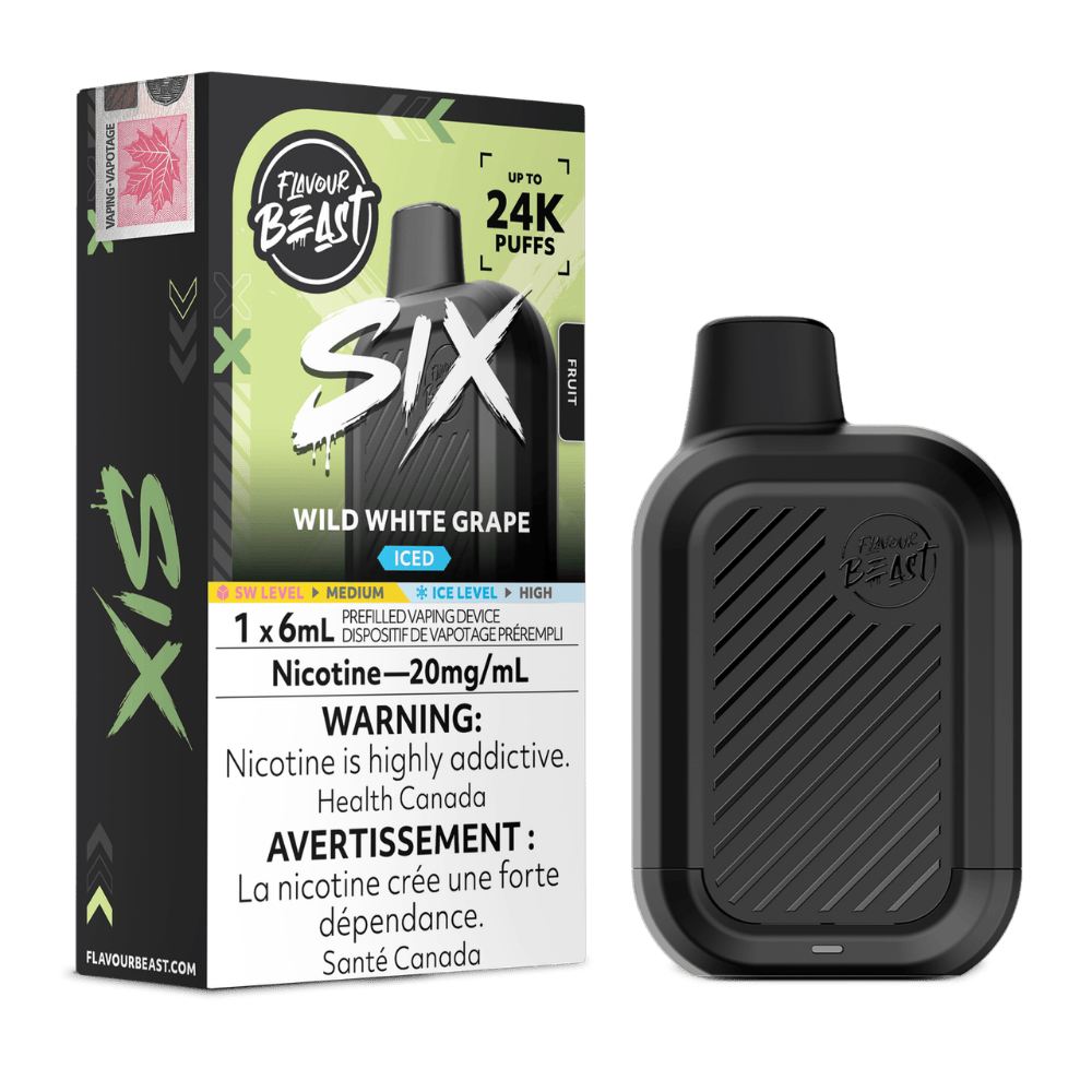 Flavour Beast Six 6ML - Wild White Grape Iced