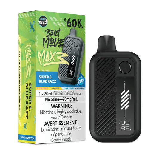 Flavour Beast Beast Mode Max 3 60K - Super S. Blue Razz Iced