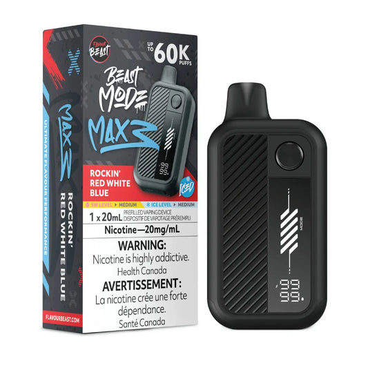 Flavour Beast Beast Mode Max 3 60K - Rockin' Red White Blue Iced