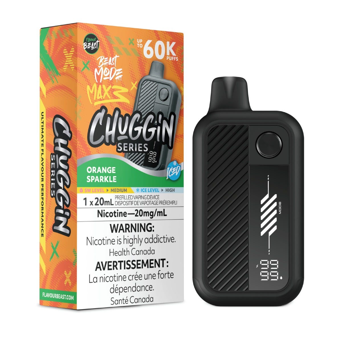 Flavour Beast Beast Mode Max 3 60K - Orange Sparkle Iced