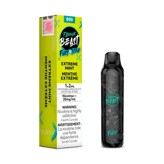 Flavour Beast Fury Extreme Mint Disposable Vape - Online Vape Shop Canada - Quebec and BC Shipping Available