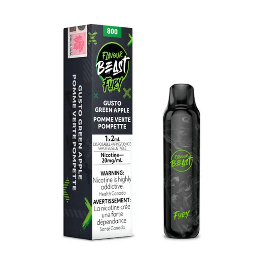 Flavour Beast Fury Gusto Green Apple Disposable Vape - Online Vape Shop Canada - Quebec and BC Shipping Available