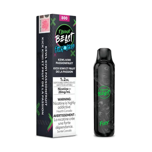 Flavour Beast Fury Kewl Kiwi Passionfruit Iced Disposable Vape - Online Vape Shop Canada - Quebec and BC Shipping Available