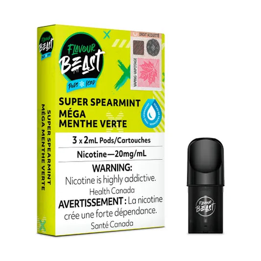 Flavour Beast Super Spearmint Iced S Pods - Online Vape Shop Canada - Quebec and BC Shipping Available