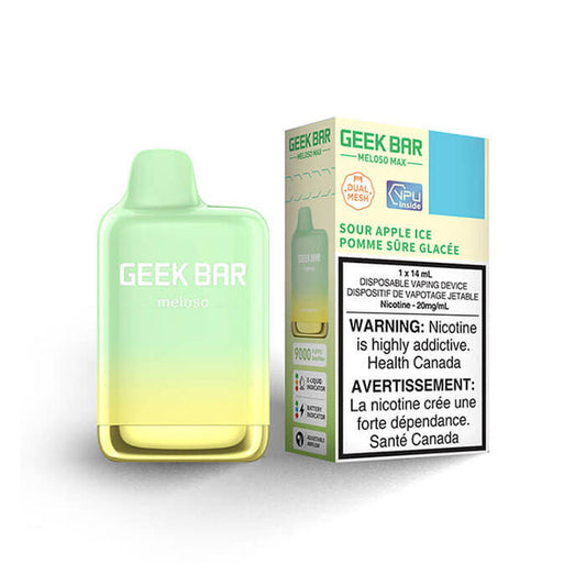Geek Bar Meloso Max Sour Apple Ice Disposable Vape - Online Vape Shop Canada - Quebec and BC Shipping Available