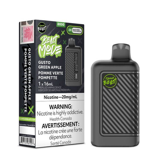 Flavour Beast BEAST MODE 8K Gusto Green Apple - Online Vape Shop Canada - Quebec and BC Shipping Available