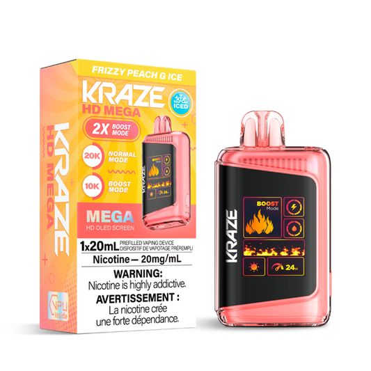 Kraze HD Mega 20K Disposable Vape - Frizzy Peach G Ice