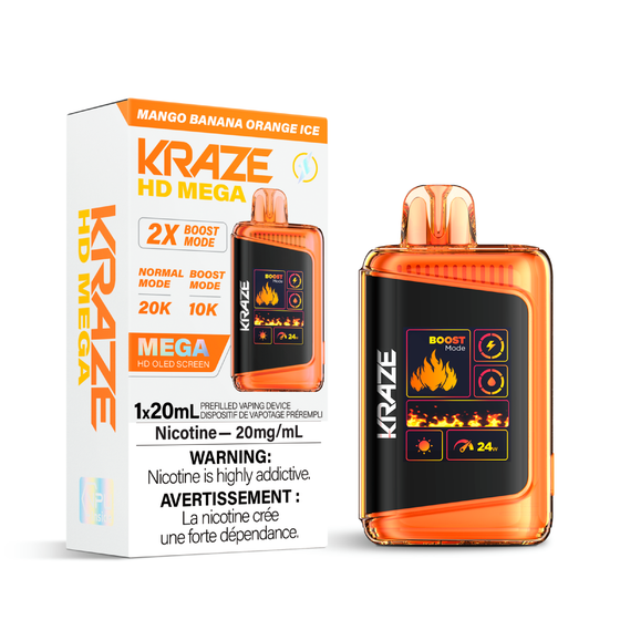 Kraze HD Mega 20K Disposable Vape - Mango Banana Orange Ice