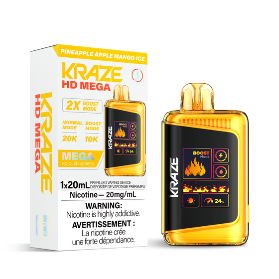 Kraze HD Mega 20K Disposable Vape - Pineapple Apple Mango Ice