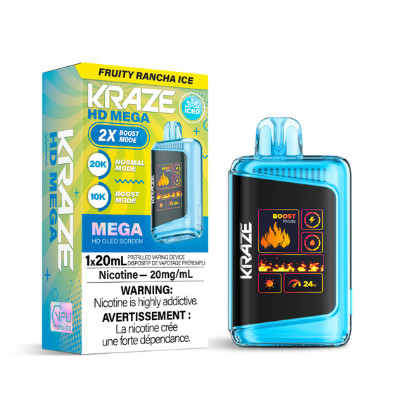 Kraze HD Mega 20K Disposable Vape - Fruity Rancha Ice