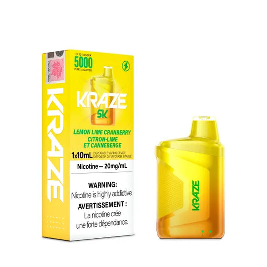 Kraze 5K Lemon Lime Cranberry Disposable Vape - Online Vape Shop Canada - Quebec and BC Shipping Available