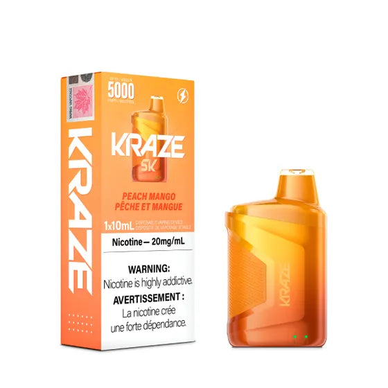 Kraze 5K Peach Mango Disposable Vape - Online Vape Shop Canada - Quebec and BC Shipping Available