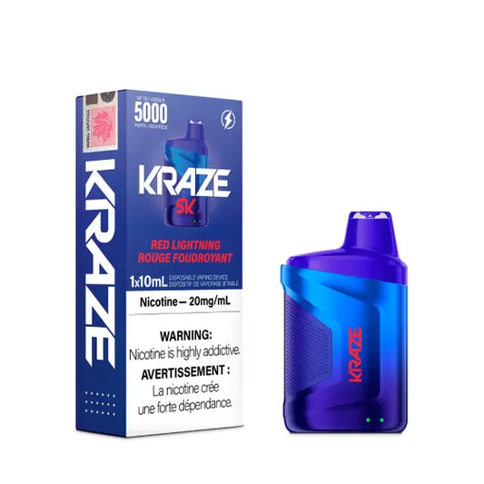 Kraze 5K Red Lightning Disposable Vape - Online Vape Shop Canada - Quebec and BC Shipping Available