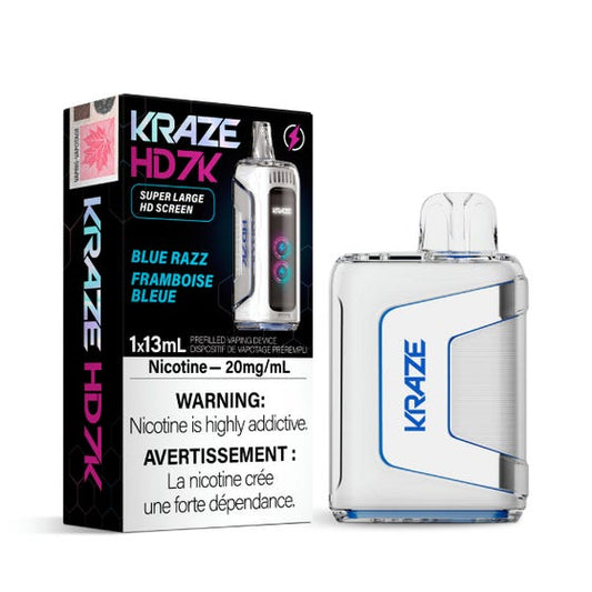 Kraze HD 7K Blue Razz Disposable Vape - Online Vape Shop Canada - Quebec and BC Shipping Available