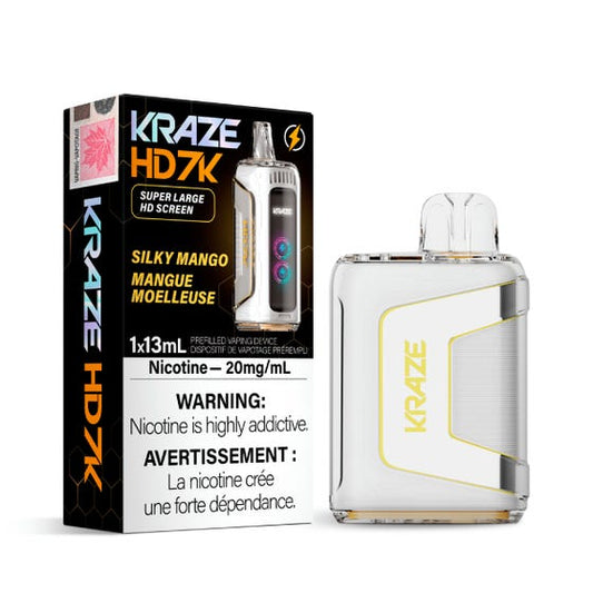Kraze HD 7K Silky Mango Disposable Vape - Online Vape Shop Canada - Quebec and BC Shipping Available