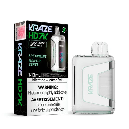 Kraze HD 7K Spearmint Disposable Vape - Online Vape Shop Canada - Quebec and BC Shipping Available