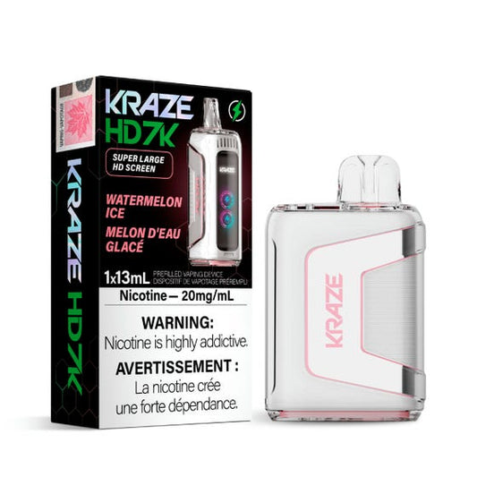 Kraze HD 7K Watermelon Ice Disposable Vape - Online Vape Shop Canada - Quebec and BC Shipping Available